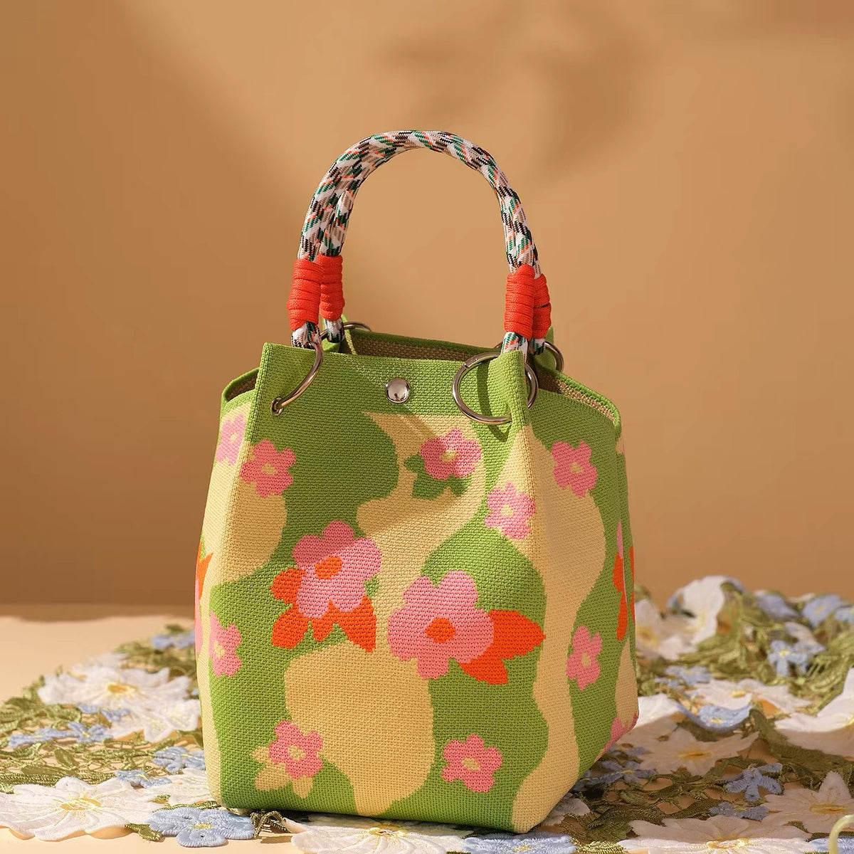 handmade mini tote bag - foldable, fit for travel, easy to carry